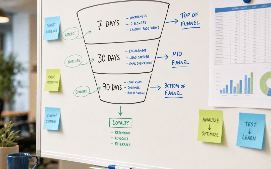 meta ads retargeting window guide whiteboard diagram showing audience window durations