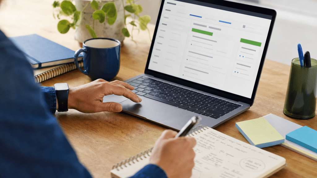 responsive search ads — marketing professional reviewing headline combinations on a laptop