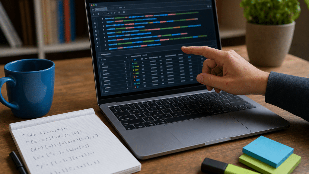 search console regex guide for seo — laptop screen showing regex patterns and GSC query data