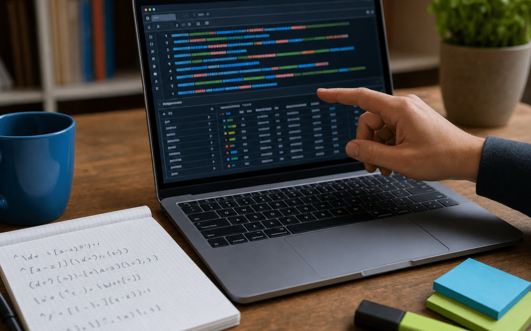 search console regex guide for seo — laptop screen showing regex patterns and GSC query data
