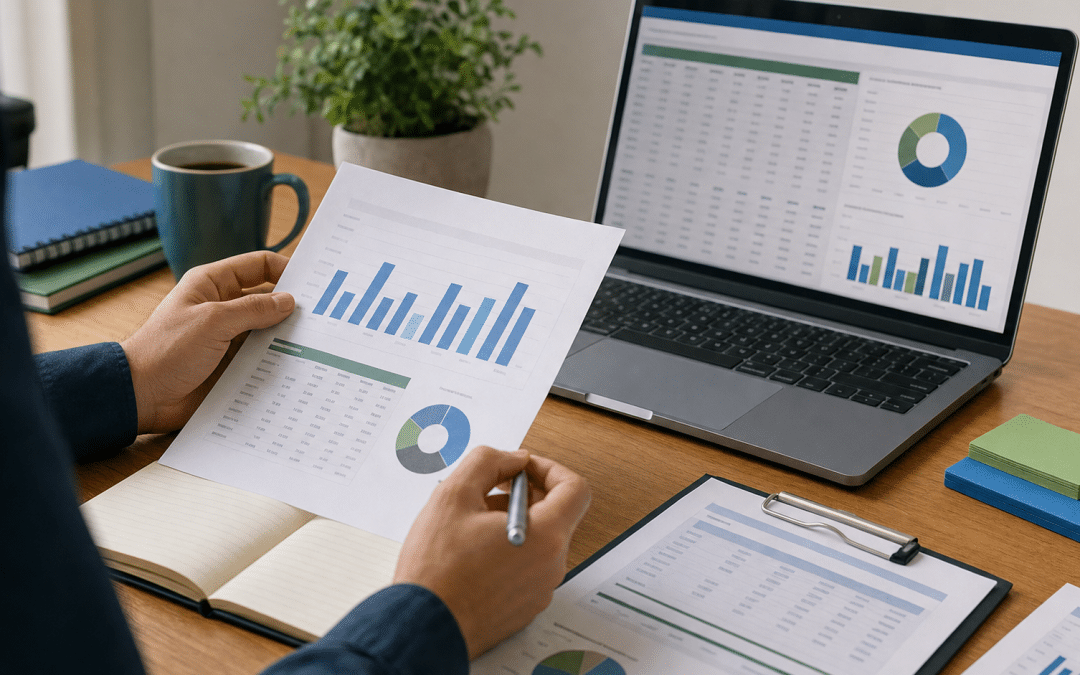 seo pricing by industry south africa — professional reviewing industry benchmark documents at a desk