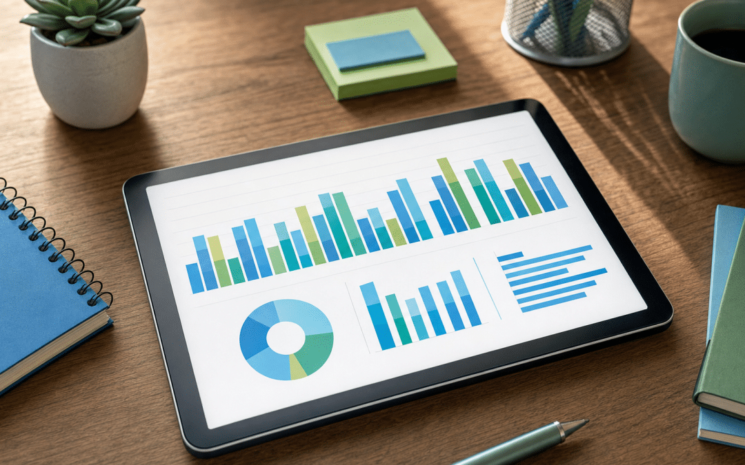 shopify analytics dashboard displayed on tablet with ecommerce metrics and charts