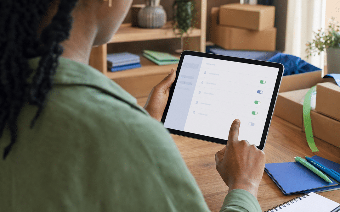 shopify app permissions review on tablet at SA business desk