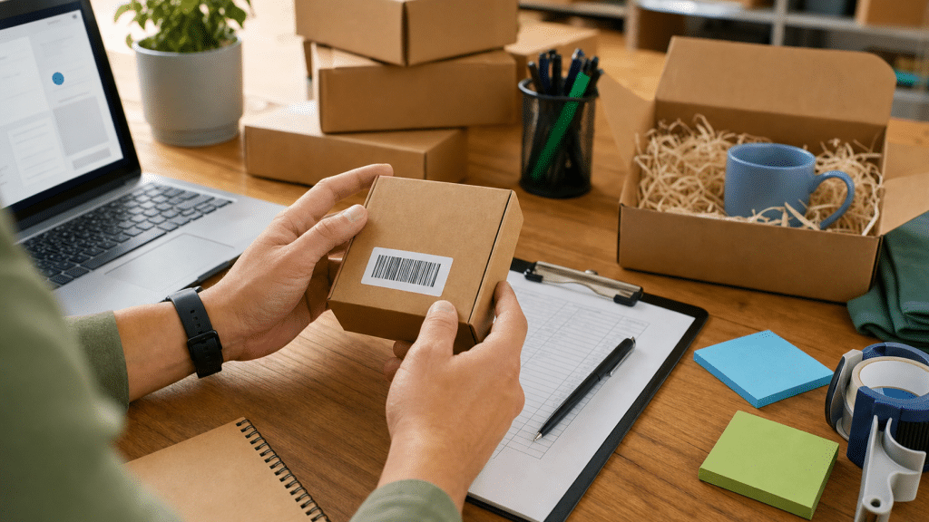 shopify barcode vs sku — SA merchant labelling product inventory with barcode while reviewing variant setup
