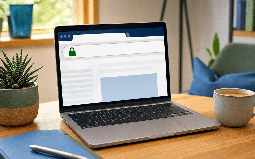 ssl certificate price south africa — laptop showing secure https padlock in browser address bar