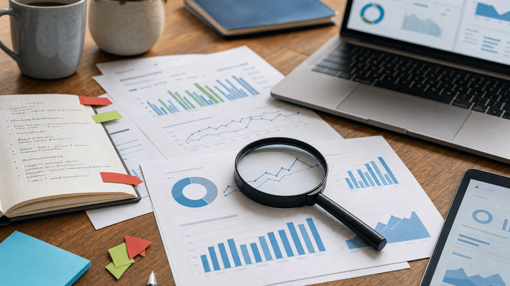 thin content seo guide — analytics reports and audit notes on a desk