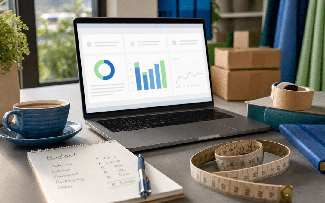 web design cost benoni — laptop and budget notes on a business desk