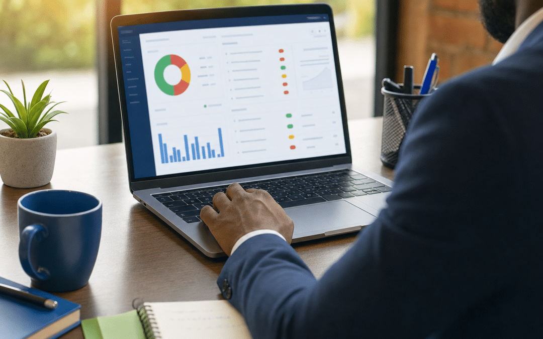 website indexing audit dashboard reviewed by South African business professional