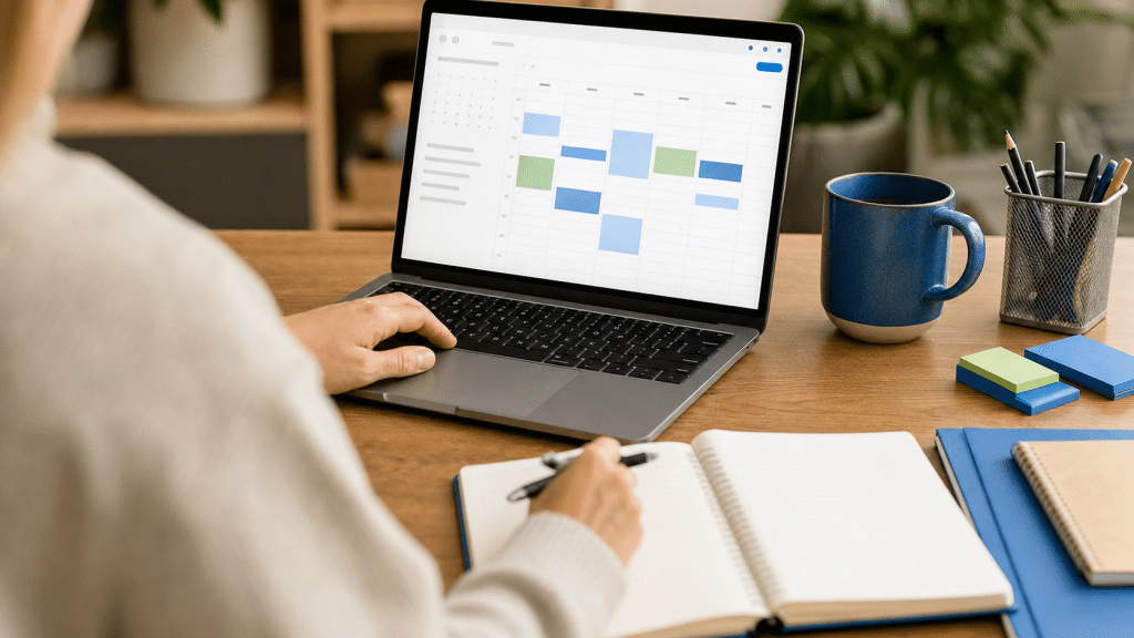 wordpress booking plugin comparison for South African service businesses — person reviewing appointment calendar at desk