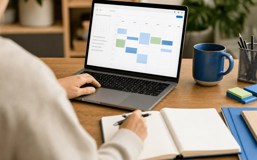 wordpress booking plugin comparison for South African service businesses — person reviewing appointment calendar at desk