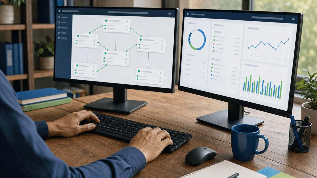 wordpress multisite vs single site — person reviewing a WordPress network admin dashboard