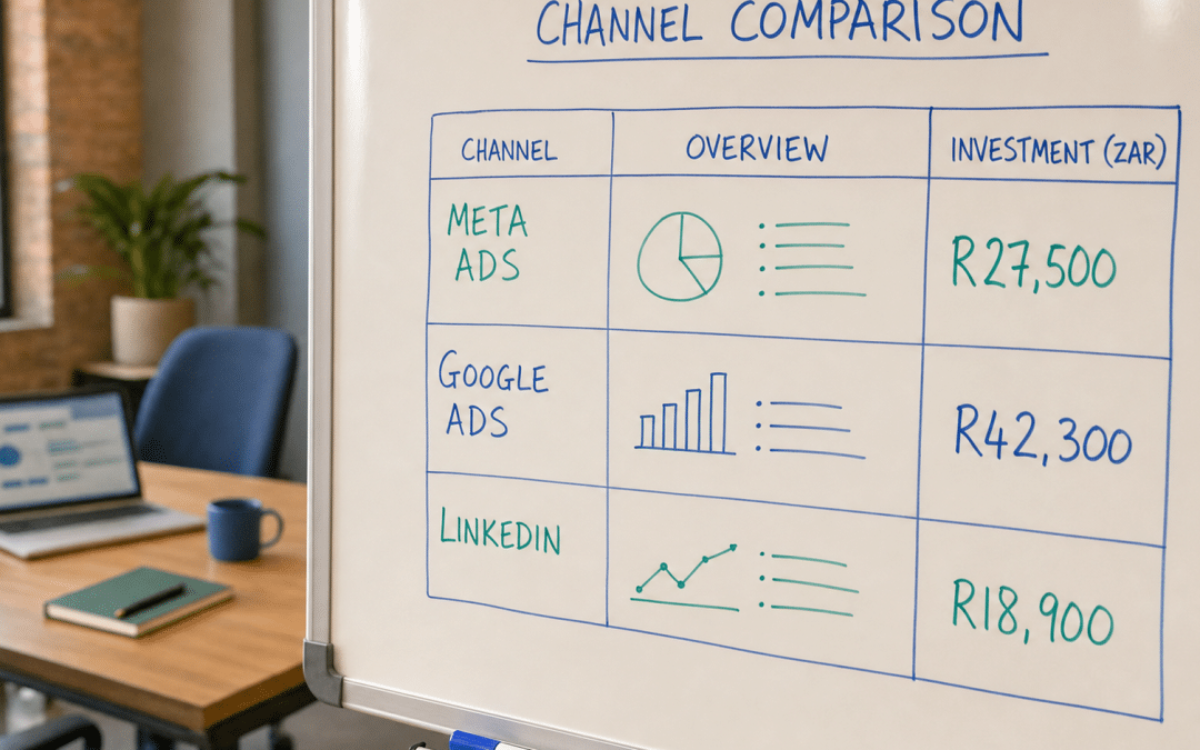 cost per lead benchmarks comparison chart by channel for South Africa