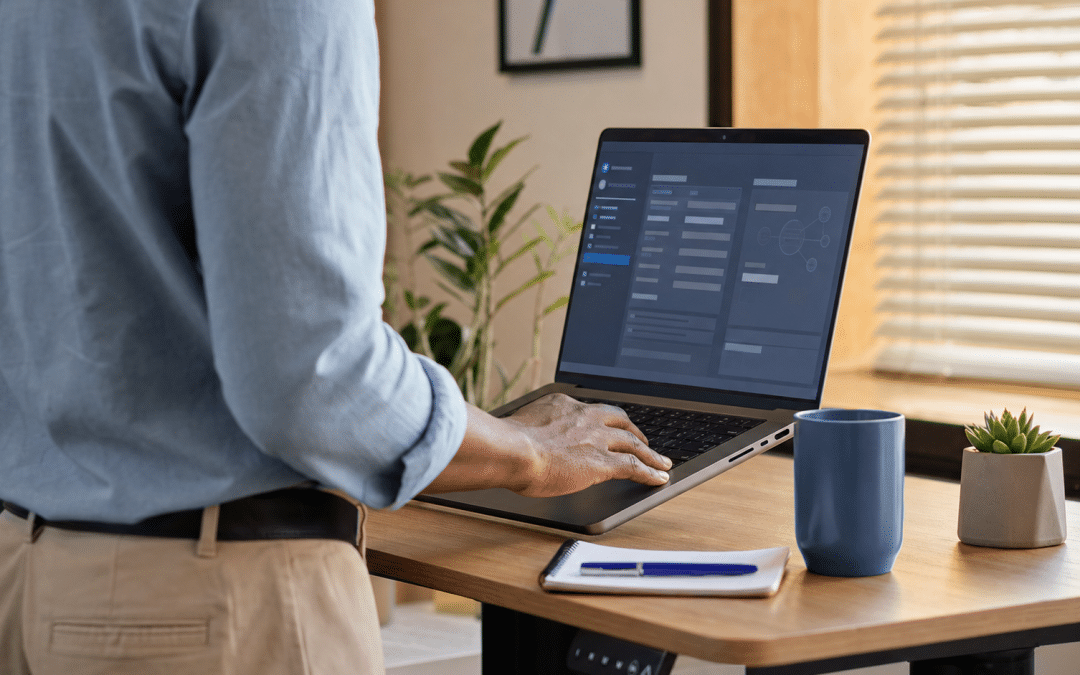 google sites custom domain setup — professional reviewing DNS records on laptop