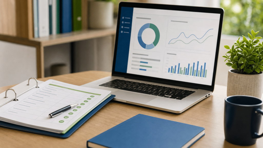 lead generation for bee consultants — compliance folder and laptop workspace
