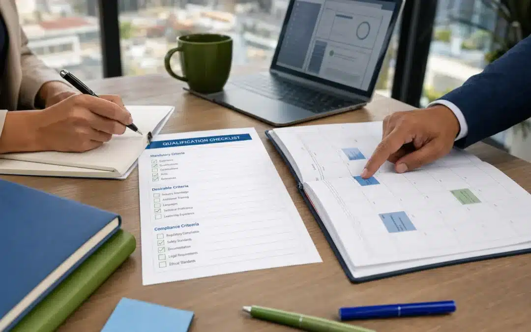 qualified lead vs booked meeting — SA B2B professionals reviewing lead criteria checklist and meeting calendar