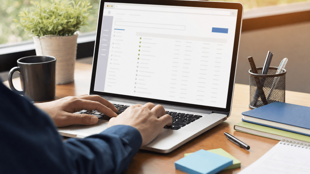 shopify domain setup south africa — hands at laptop with DNS management panel open