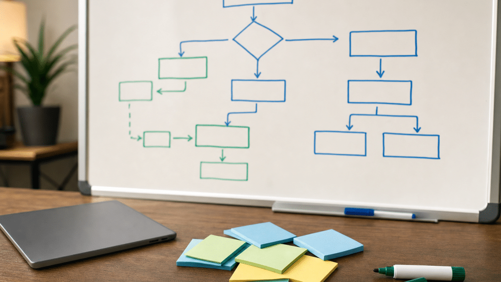 shopify facebook catalogue not syncing — diagnostic whiteboard showing six cause-and-fix pathways for South African ecommerce stores
