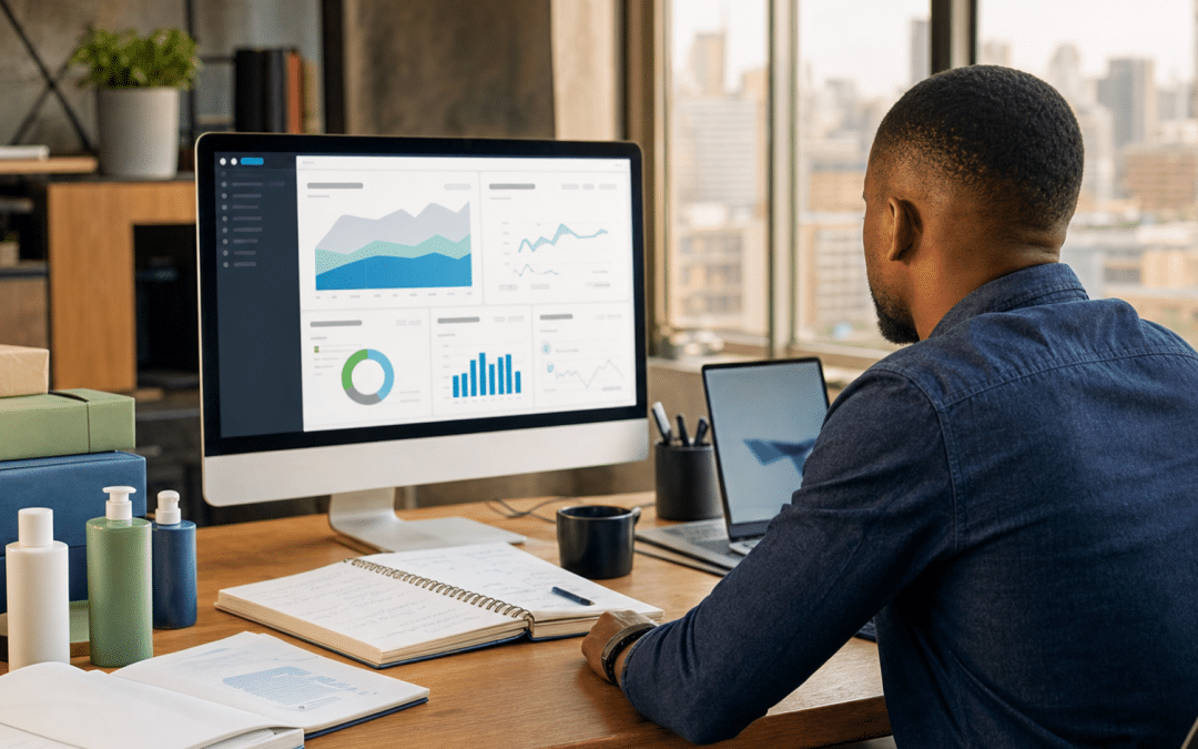 shopifyql query examples — SA business owner reviewing Shopify analytics in a Johannesburg office