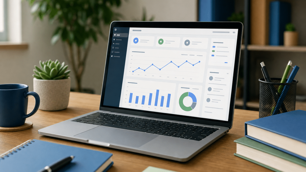 woocommerce to shopify migration south africa — laptop showing Shopify admin dashboard on a wooden desk