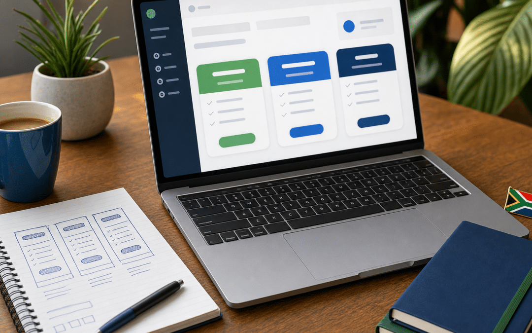 wordpress membership plugin setup on laptop with membership tier notes and South African flag